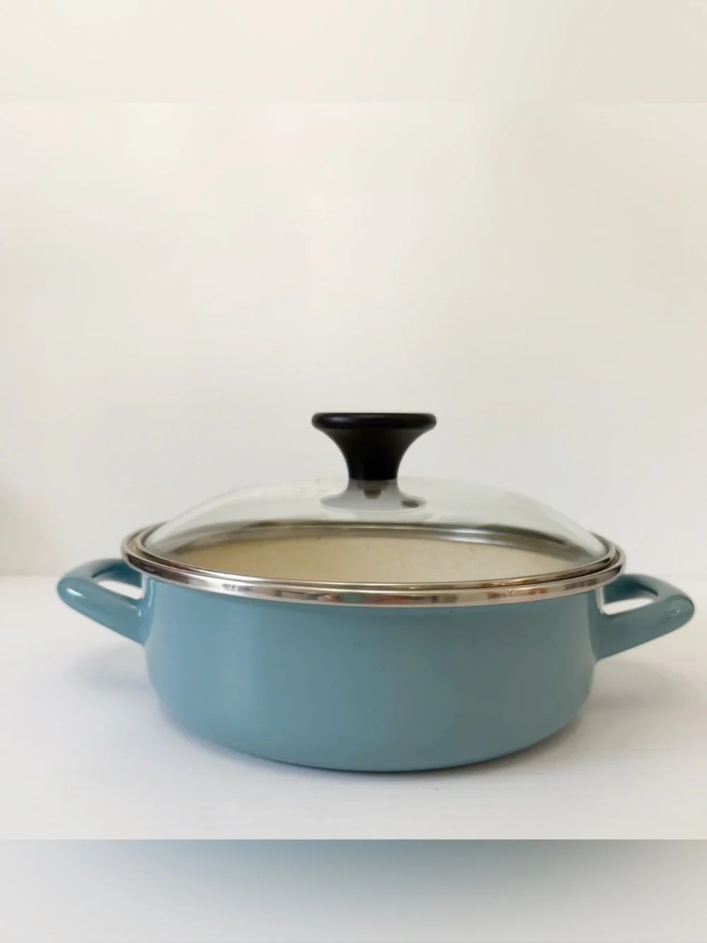 Chefs Atelier Blue Ceramic-Coated Dutch Oven with Glass Lid - 2.4 QT
